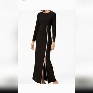 MSK Evening Formal Gown Black Wirh Rhinestones Size 8